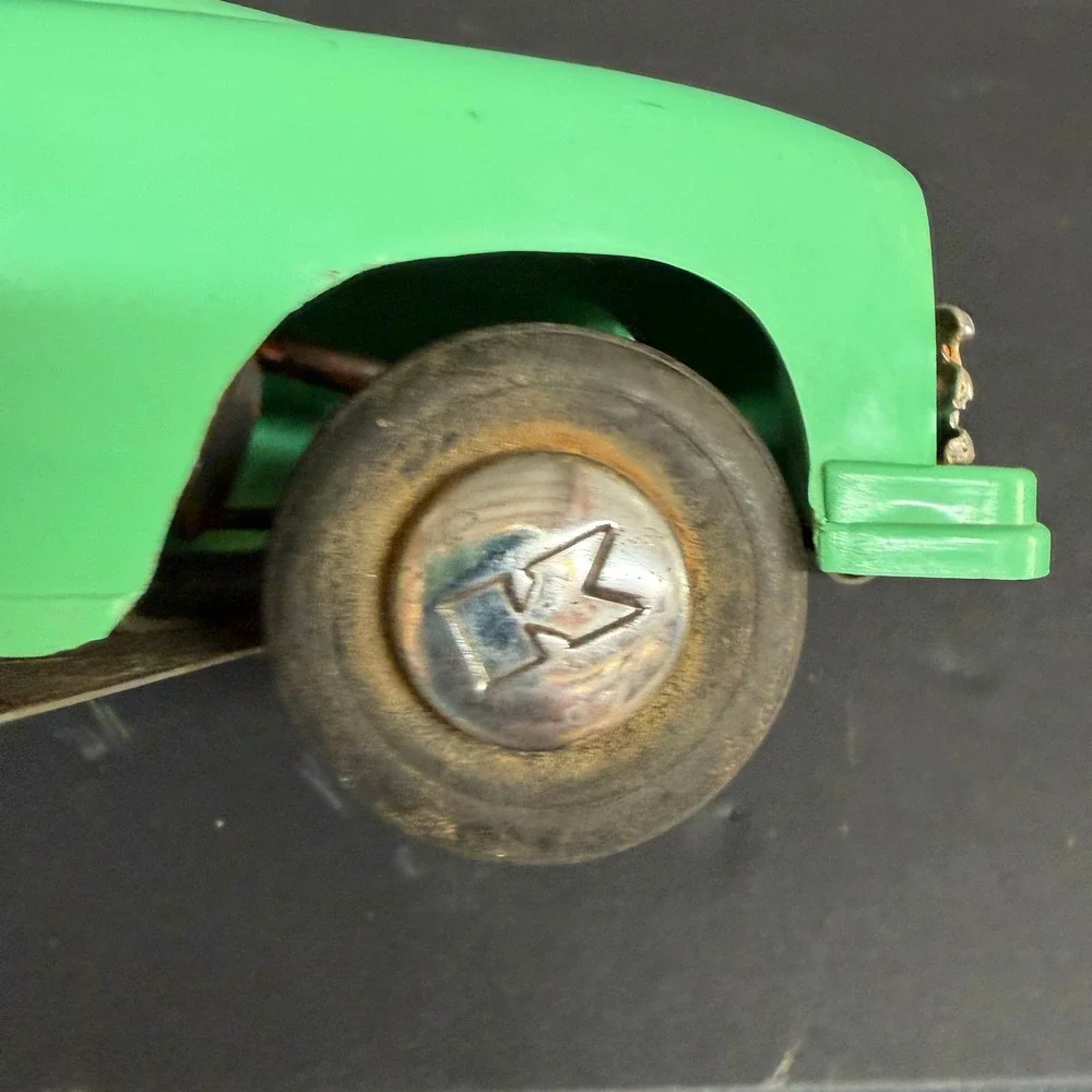 Vintage Toy Founders Kaiser Convertible Toy Car 1950s Green Plastic Metal Base